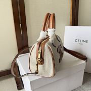 Celine Small Boston bag in striped textile and calfskin - 5
