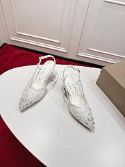  Christian Louboutin Miss Z embellished slingback sandals 8.5 cm - 2