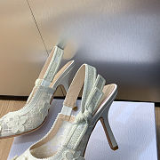 Dior J’Adior white embroidered slingback high heels 9.5 cm - 5