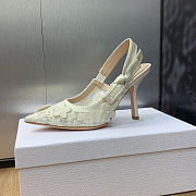 Dior J’Adior white embroidered slingback high heels 9.5 cm - 3