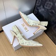 Dior J’Adior white embroidered slingback high heels 9.5 cm - 2