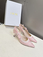 Christian Dior J'Adior slingback pumps in pink embroidered fabric 6.5 cm - 1