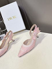 Christian Dior J'Adior slingback pumps in pink embroidered fabric 6.5 cm - 6