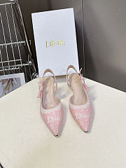Christian Dior J'Adior slingback pumps in pink embroidered fabric 6.5 cm - 5