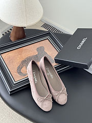 Chanel light pink suede calfskin ballerina flats - 3