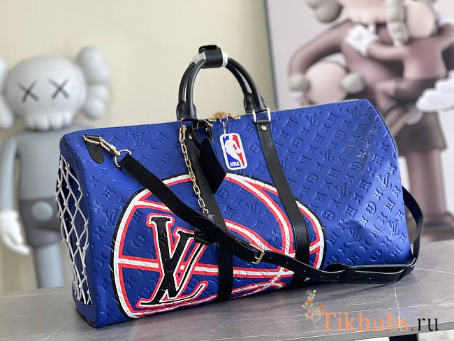 Louis Vuitton Keepall Bandouliere 55 NBA LV Blue Basketball Weekend Travel Bag 55 x 31 x 26 cm - 1