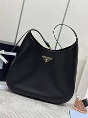Prada Black Large Leather Top Stitch Shoulder Bag 40x30x9 cm - 1