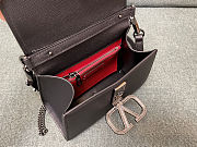 Garavani Vsling small top handle bag in dark brown 22x16x9cm - 5