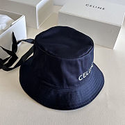 Celine bucket hat in black cotton with a white embroidered logo - 5