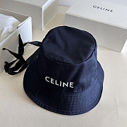 Celine bucket hat in black cotton with a white embroidered logo - 4