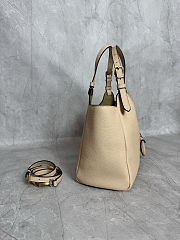 Miu Miu leather tote bag in powder beige color featuring gold-tone hardware 25.5x20x13 cm - 4
