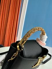 Louis Vuitton Capucines mini handbag in black with crystal-embellished logo 13.6x8x21 cm - 3