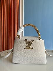 Louis Vuitton Capucines mini handbag in powder beige with crystal-embellished logo 13.6x8x21 cm - 1