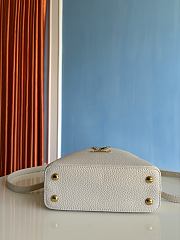 Louis Vuitton Capucines mini handbag in powder beige with crystal-embellished logo 13.6x8x21 cm - 3