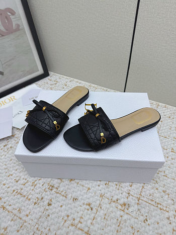 Black Dior Lady D-Lite Slides