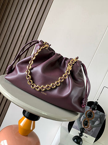 Loewe Flamenco Purse Bag Women's Shoulder Bag in Burgundy Red 30cm～20cm～10.5cm