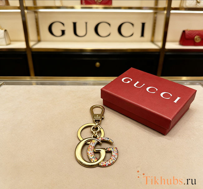 Gucci Crystal Double G Keychain Charm - 1