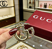 Gucci Crystal Double G Keychain Charm - 5