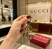 Gucci Crystal Double G Keychain Charm - 3