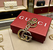 Gucci Crystal Double G Keychain Charm - 2