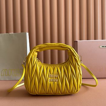 Miu Miu Wander Bag Matelasse Nappa Yellow 23x13x7cm