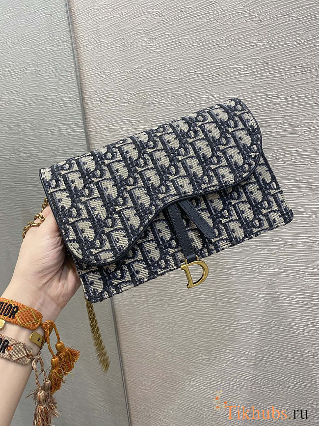 Dior Medium Saddle Pouch With Chain Crossbody Bag 22*14*4cm - 1