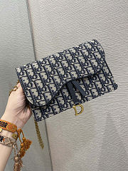 Dior Medium Saddle Pouch With Chain Crossbody Bag 22*14*4cm - 1