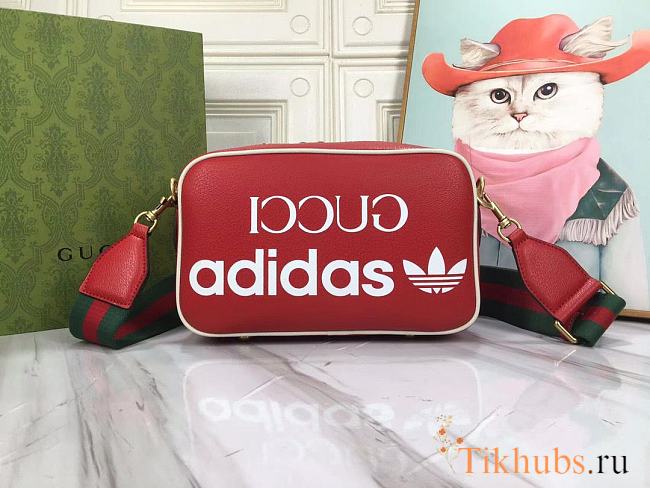 Gucci x adidas Small Shoulder Red Bag 24.5x16.5x9.5cm - 1