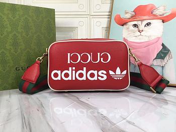 Gucci x adidas Small Shoulder Red Bag 24.5x16.5x9.5cm