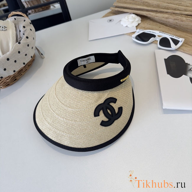 Chanel Straw Visor Hat Summer SunHat - 1