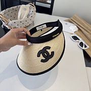 Chanel Straw Visor Hat Summer SunHat - 4