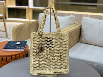 Chloe Summer Banana logsdetail Raffia Tote Yellow Bag 33*37*2cm