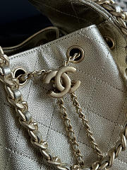 Chanel 25 Small Handbag Light Gold Calfskin Gold 30x26x14cm - 3