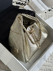 Chanel 25 Small Handbag Light Gold Calfskin Gold 30x26x14cm - 2