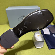 Prada Saffiano Silver Slides - 5