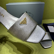 Prada Saffiano Silver Slides - 3