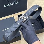 Chanel Quilted Black Leather Belt - 4