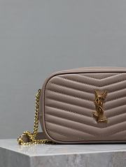 YSL Lou Camera Bag In Quilted Leather Nude Pink 18x10x5 cm - 6