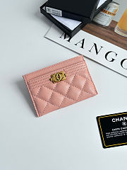 Chanel Caviar Quilted Card Holder Pink 11×7.5×1cm - 1