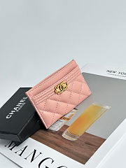 Chanel Caviar Quilted Card Holder Pink 11×7.5×1cm - 3