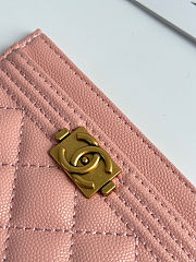 Chanel Caviar Quilted Card Holder Pink 11×7.5×1cm - 2