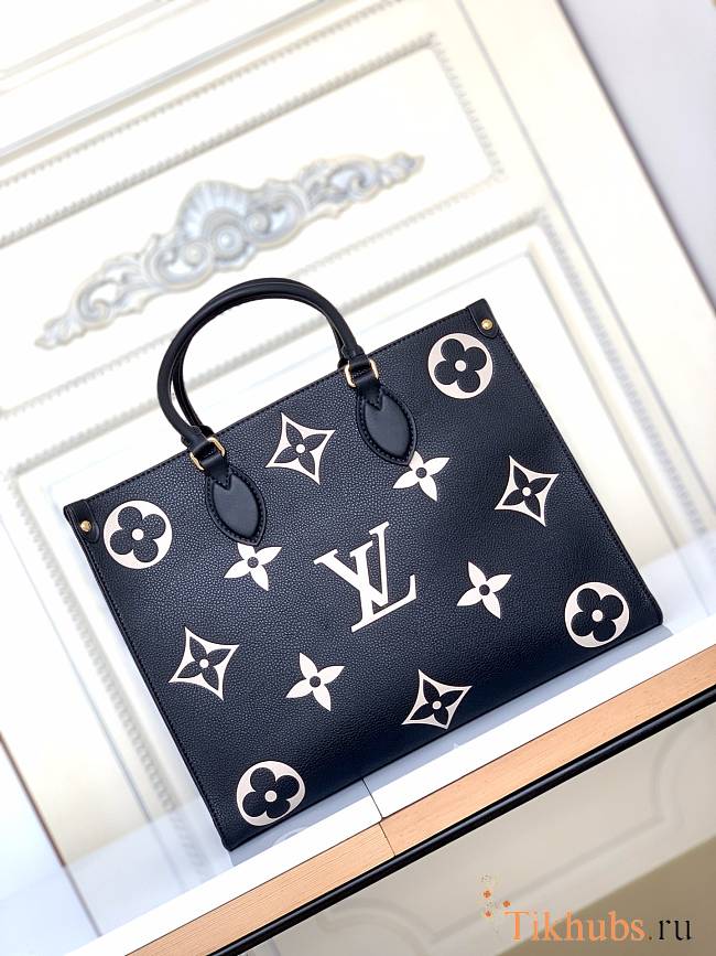Louis Vuitton OnTheGo MM in black and beige 34x26x13cm - 1