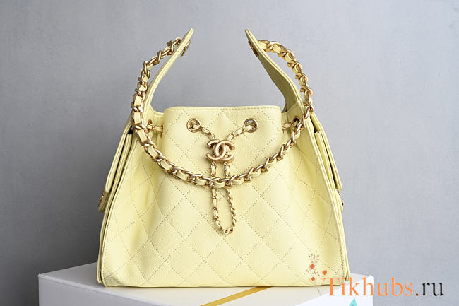 Chanel 25 Small Handbag Calfskin Yellow 30x26x14cm - 1