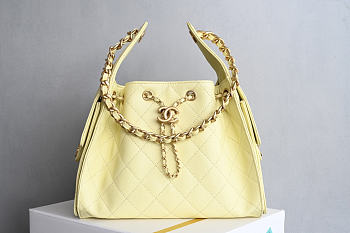 Chanel 25 Small Handbag Calfskin Yellow 30x26x14cm