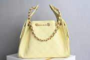 Chanel 25 Small Handbag Calfskin Yellow 30x26x14cm - 2