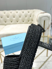 Prada Logo-plaque Crochet Woven Sliders - 5