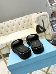 Prada Logo-plaque Crochet Woven Sliders - 3