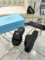 Prada Logo-plaque Crochet Woven Sliders - 2