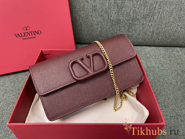 Valentino Garavani Small Leather ChainWallet Red 20x10.5x4cm - 1