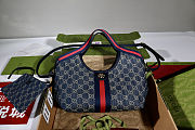 Gucci Giglio small tote bag Variation blue and white GG denim 25x20x15cm - 3